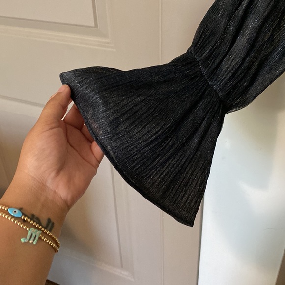 Express Women’s Metallic Pleated Blouse - Picture 3 of 5